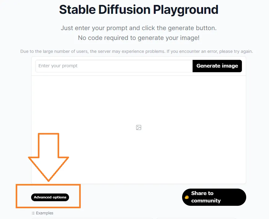 Stable Diffusion OnlineのAdvanced settings