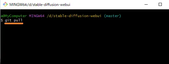 Stable Diffusion Web UIアップデート方法②